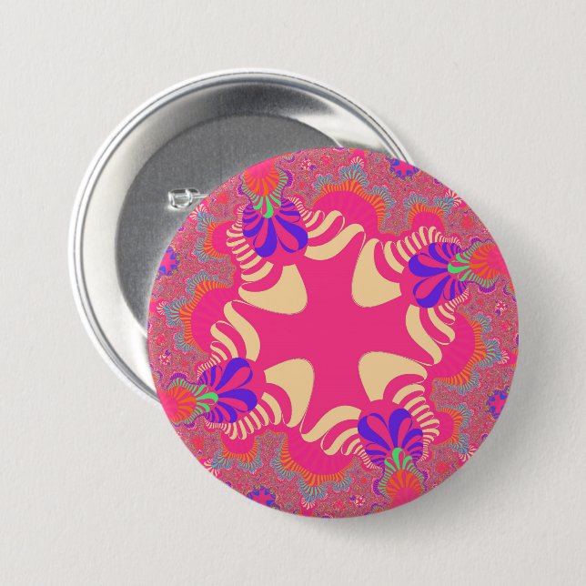 Pink Bubblegum Cross Button (Front & Back)