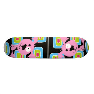 Pink Bubblegum Retro Dog Skateboard