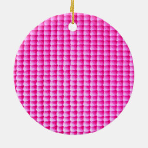 Pink bubblegum texture pattern ceramic ornament