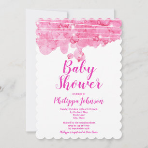 Pink Bubbles Baby Shower Invitation
