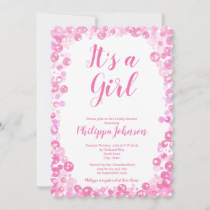 Pink Bubbles Baby Shower Invitation