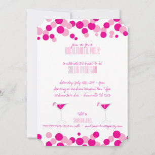 Pink Bubbles Bachelorette Party Invitations