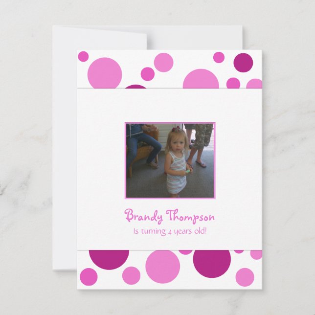 Pink Bubbles Birthday Party Invitation (Front)