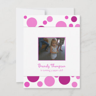 Pink Bubbles Birthday Party Invitation