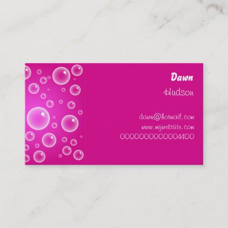 Pink Bubbles, Business Card
