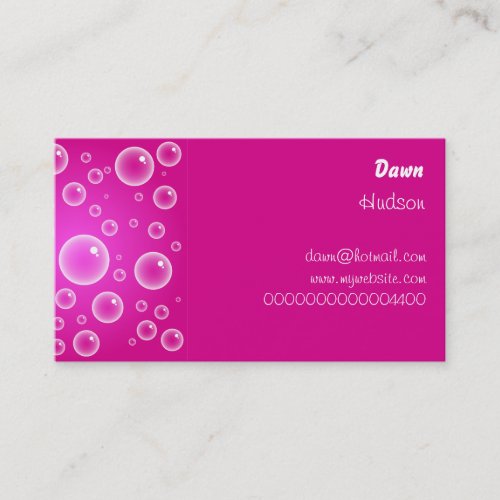 Pink Bubbles Business Card