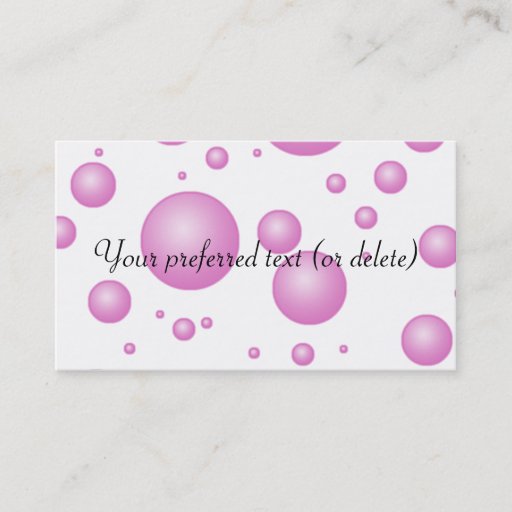 Customizable Pink Bubbles Business Cards Template