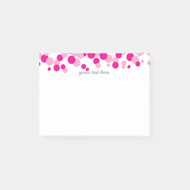 Pink Bubbles Confetti Pattern Post-it® Notes (Front)
