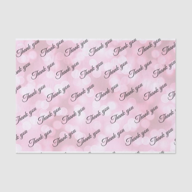 Pink bubbles custom Thank you Wedding tissue paper (Front)