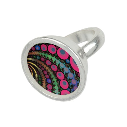 Pink Bubbles Fractal Ring (Top)