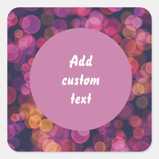 pink bubbles modern trendy square sticker (Front)