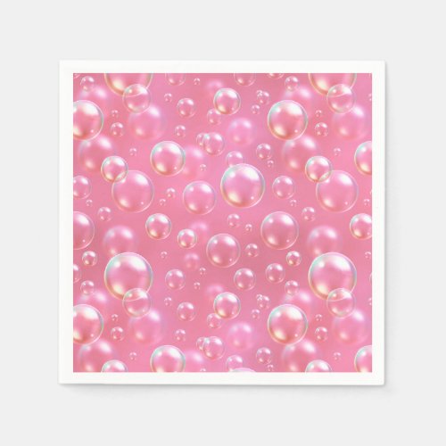Pink Bubbles Pattern Napkins