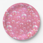 Pink Bubbles Pattern Paper Plates