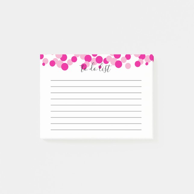 Pink Bubbles To Do List Notes (Front)