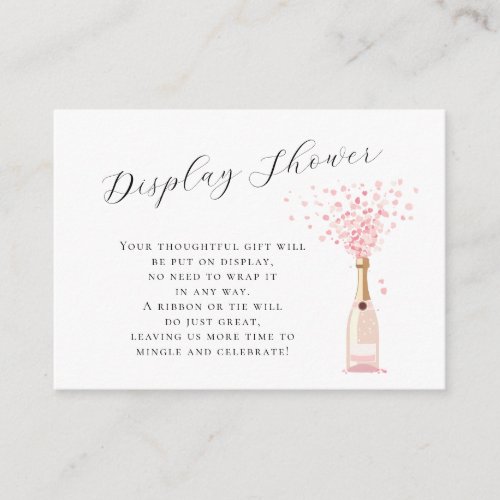 Pink Bubbly Brunch Display Shower Bridal Shower Enclosure Card