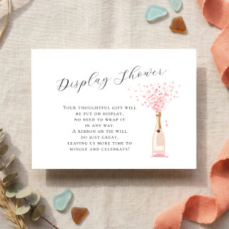 Pink Bubbly Brunch Display Shower Bridal Shower Enclosure Card