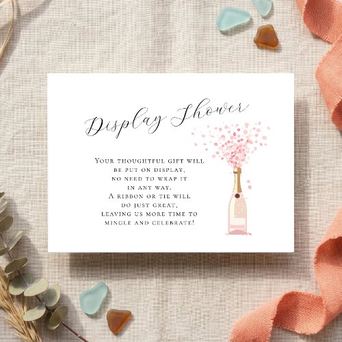 Pink Bubbly Brunch Display Shower Bridal Shower Enclosure Card