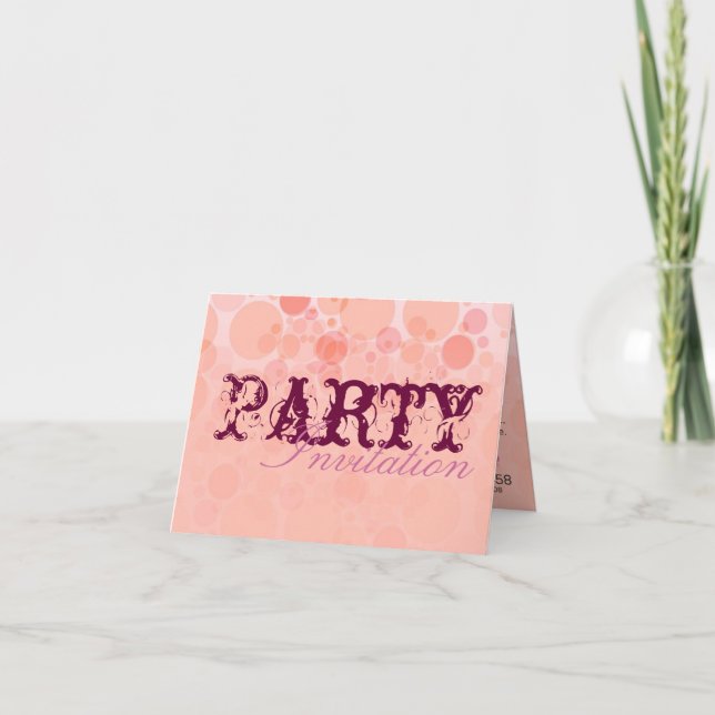 Pink Bubbly Party Invitation (Front)