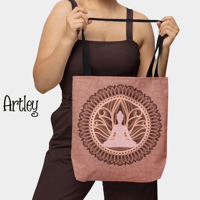 Pink Buddha Mandala Spiritual Meditation  Tote Bag (Creator Uploaded)