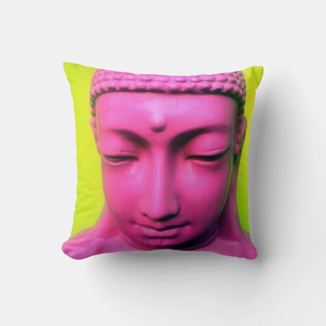 pink buddha throw pillow (Front)