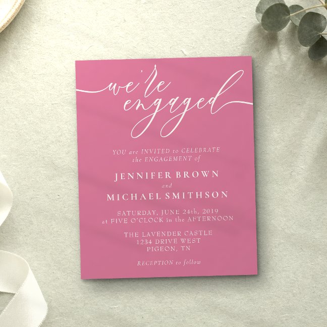 Pink Budget Clean Simple Modern Engagement Flyer