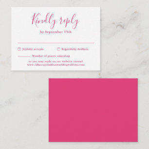 Pink Budget Minimal Wedding RSVP Card