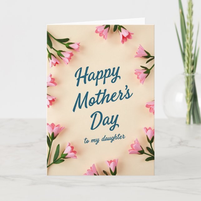 Pink Buds Mothers Day Card (Front)