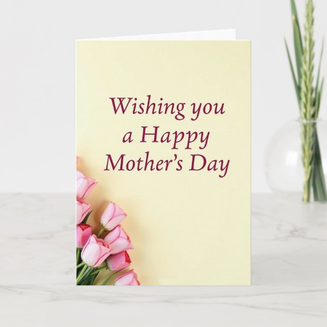Pink Buds Mothers Day Wish Card (Front)