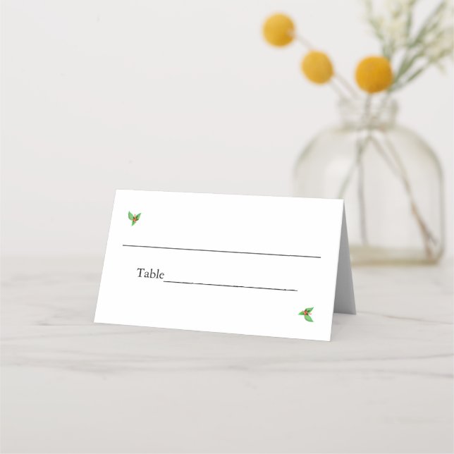 Pink Buds on Green Ivy Wedding Place Card (Front)