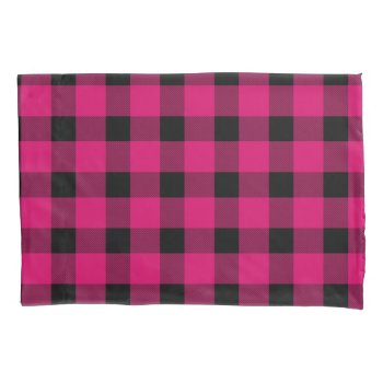 Pink Buffalo Country Lumberjack Plaid Pillow Case by LifeOfRileyDesign at Zazzle