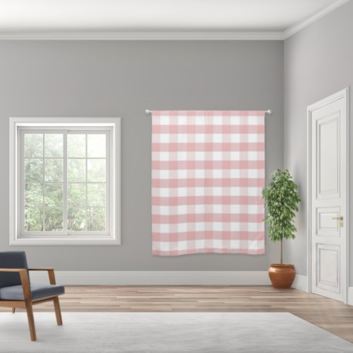 Pink BuffaloGingham CheckPlaid Farmhouse Blackout Curtains