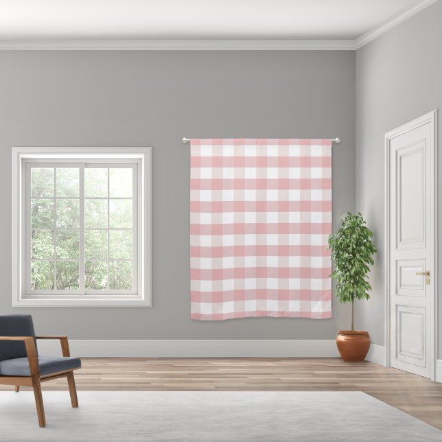 Pink Buffalo/Gingham Check/Plaid Farmhouse Blackout Curtains (Wide)