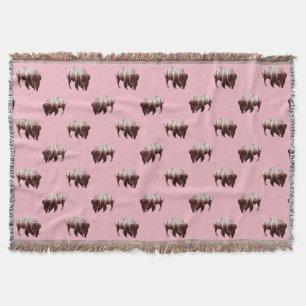 Pink Buffalo Herd Throw Blanket