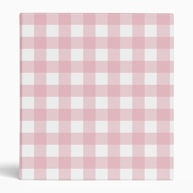 Pink Buffalo Plaid 3 Ring Binder (Front)
