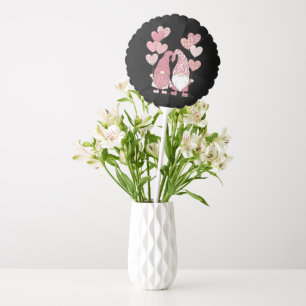 Pink Buffalo Plaid Heart Gnomes Valentine's Day Balloon