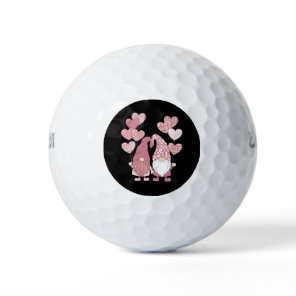 Pink Buffalo Plaid Heart Gnomes Valentine's Day  Golf Balls