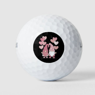 Pink Buffalo Plaid Heart Gnomes Valentine's Day  Golf Balls