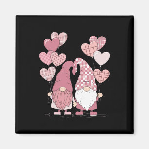 Pink Buffalo Plaid Heart Gnomes Valentine's Day  Magnet