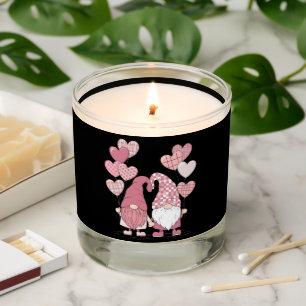 Pink Buffalo Plaid Heart Gnomes Valentine's Day  Scented Candle