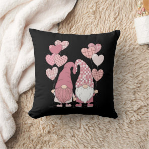 Pink Buffalo Plaid Heart Gnomes Valentine's Day  Throw Pillow