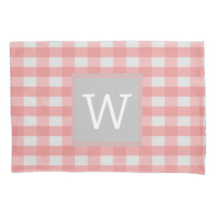 Pink Buffalo Plaid Monogram Pillowcase