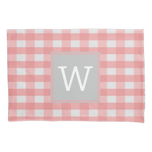 Pink Buffalo Plaid Monogram Pillowcase