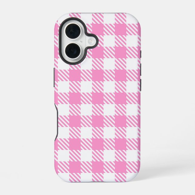 Pink Buffalo Plaid Pattern Iphone Case (Back)