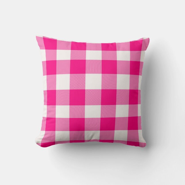 Pink Buffalo Plaid  Throw Pillow (Front)
