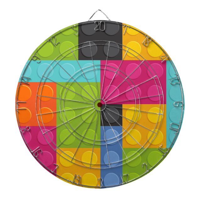 pink building blocks dartboard (Front)