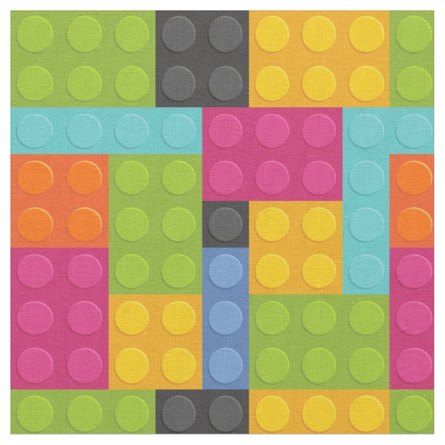 pink building blocks fabric (Close Up)