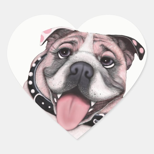 Pink Bulldog Custom Stickers (Front)
