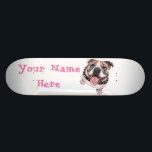 Pink Bulldog dog Skateboard<br><div class="desc">I designed this Pink Bulldog for Bulldog Lovers You have the option to customize image and or add text, or remove all and upload your own. Be Creative make it your own. See Shop for Full Collection Details.</div>