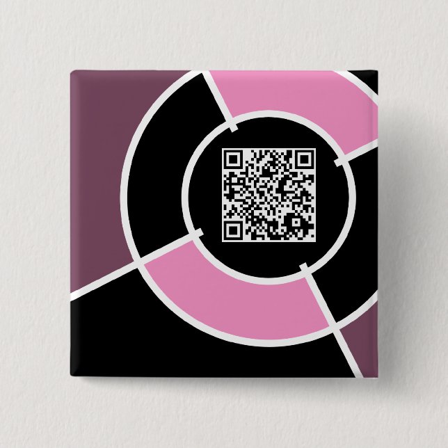 pink bullseye QR code Button (Front)