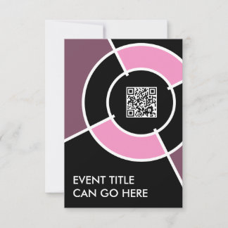 pink bullseye QR code Invitation